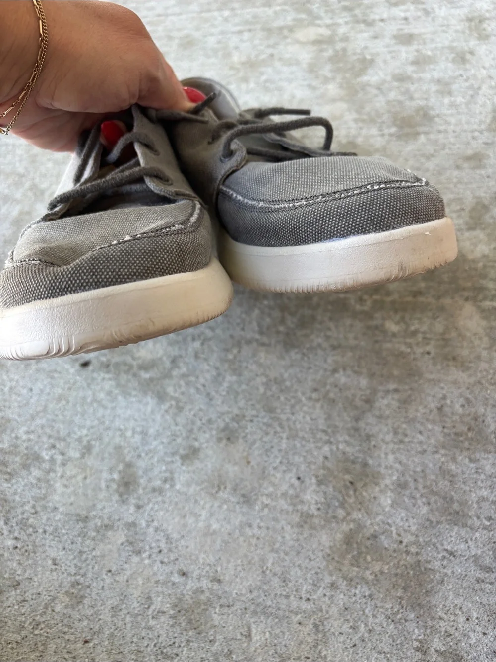 Chaco Gray Canvas Lace-Up Low-Top Sneakers